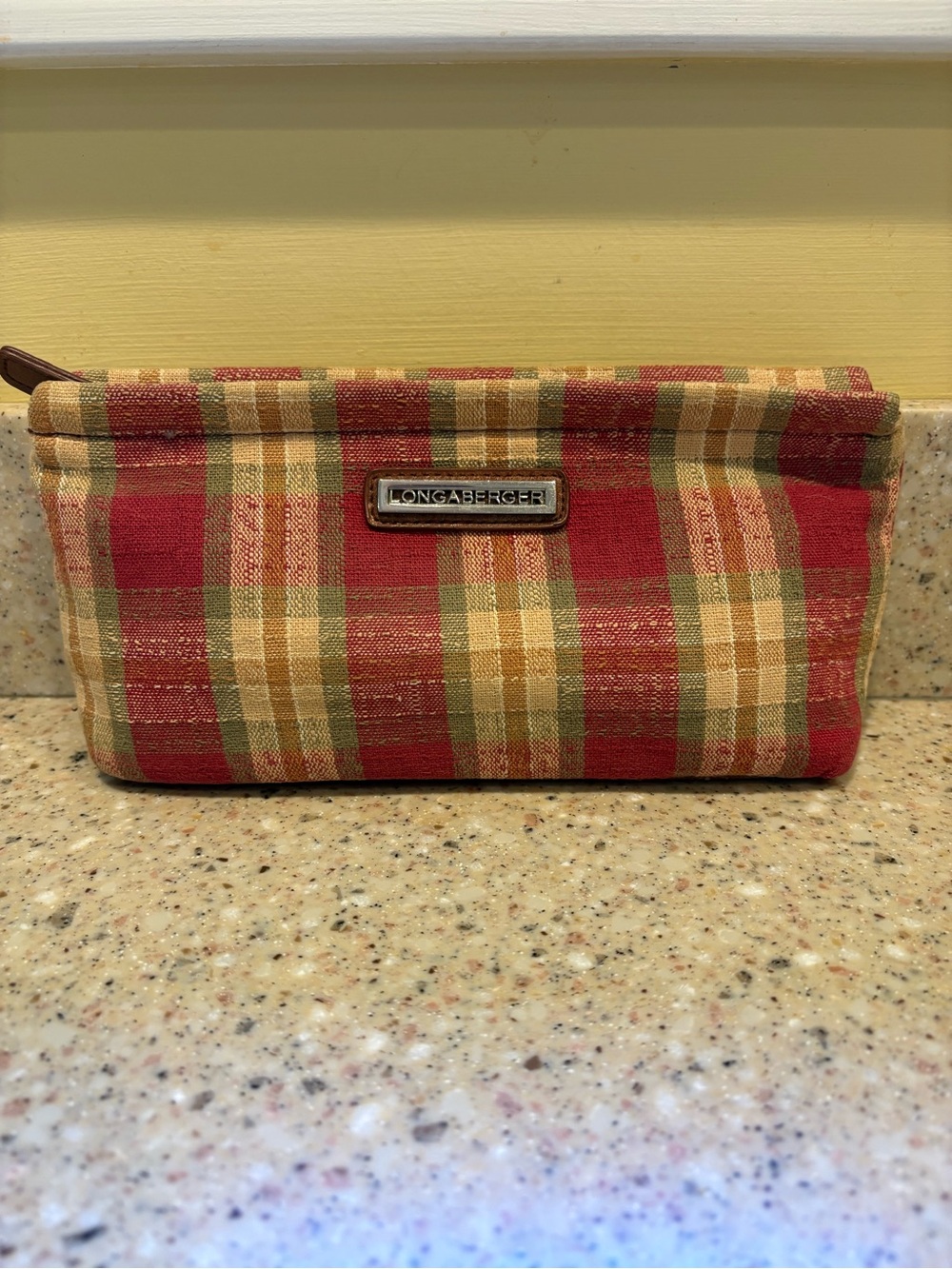 Longaberger Cosmetic or Travel Bag, Homestead Orchard Park Plaid Pattern